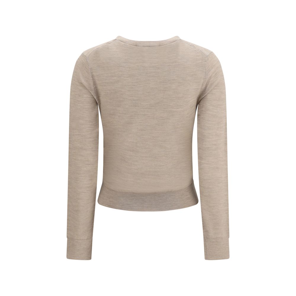 Tory Burch Beige Wool Oves Aries Women's Sweatshirt