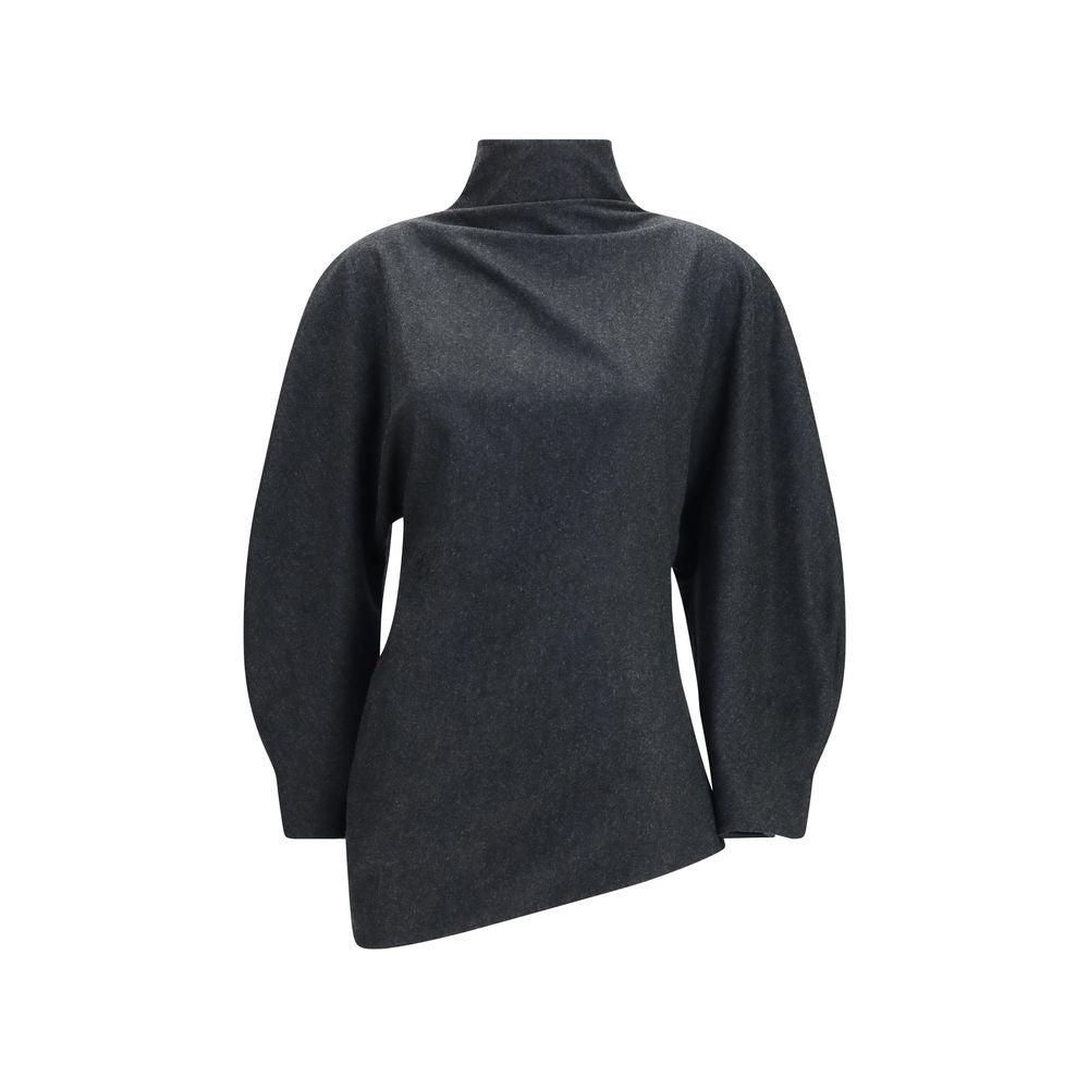 Khaite Gray Wool Oves Aries Women's Blouse