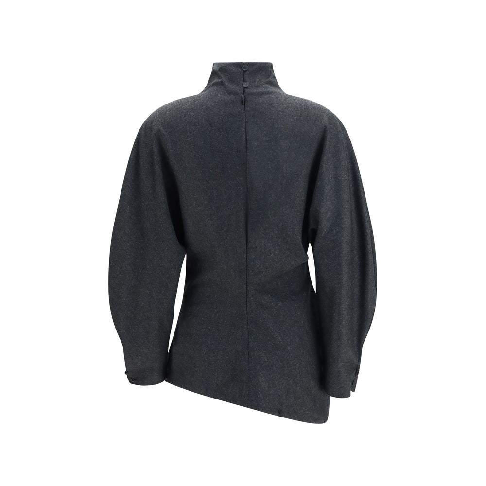 Khaite Gray Wool Oves Aries Women's Blouse