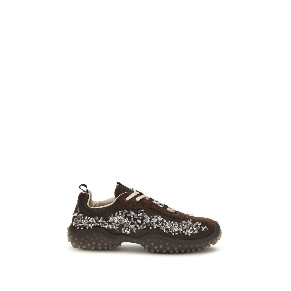 Miu Miu Brown Suede Leather Women's Sneakers