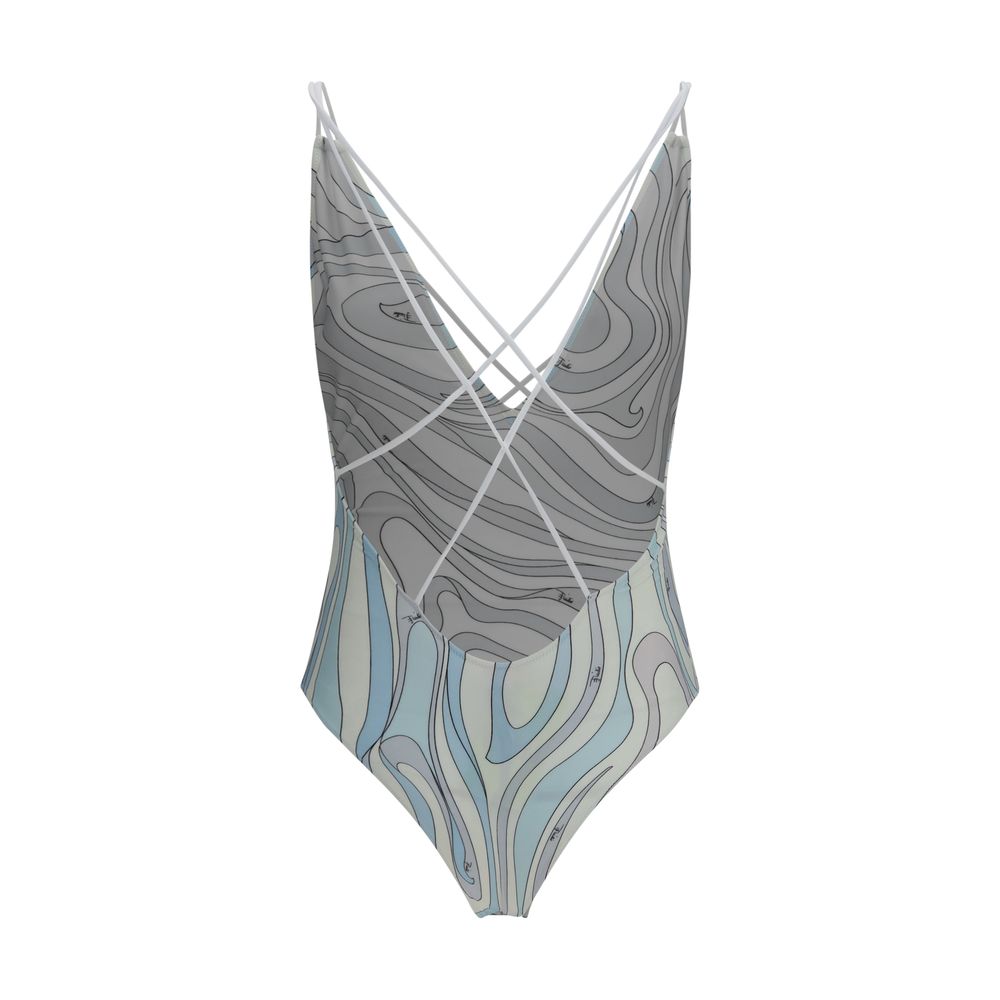 Emilio Pucci Blue Polyamide One-Piece Women's Swimsuit