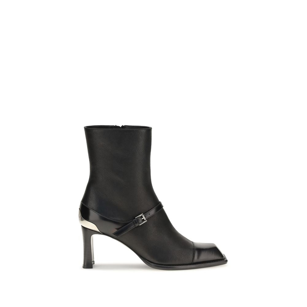 Alexander McQueen Black Lamb Leather Ankle Women's Boots