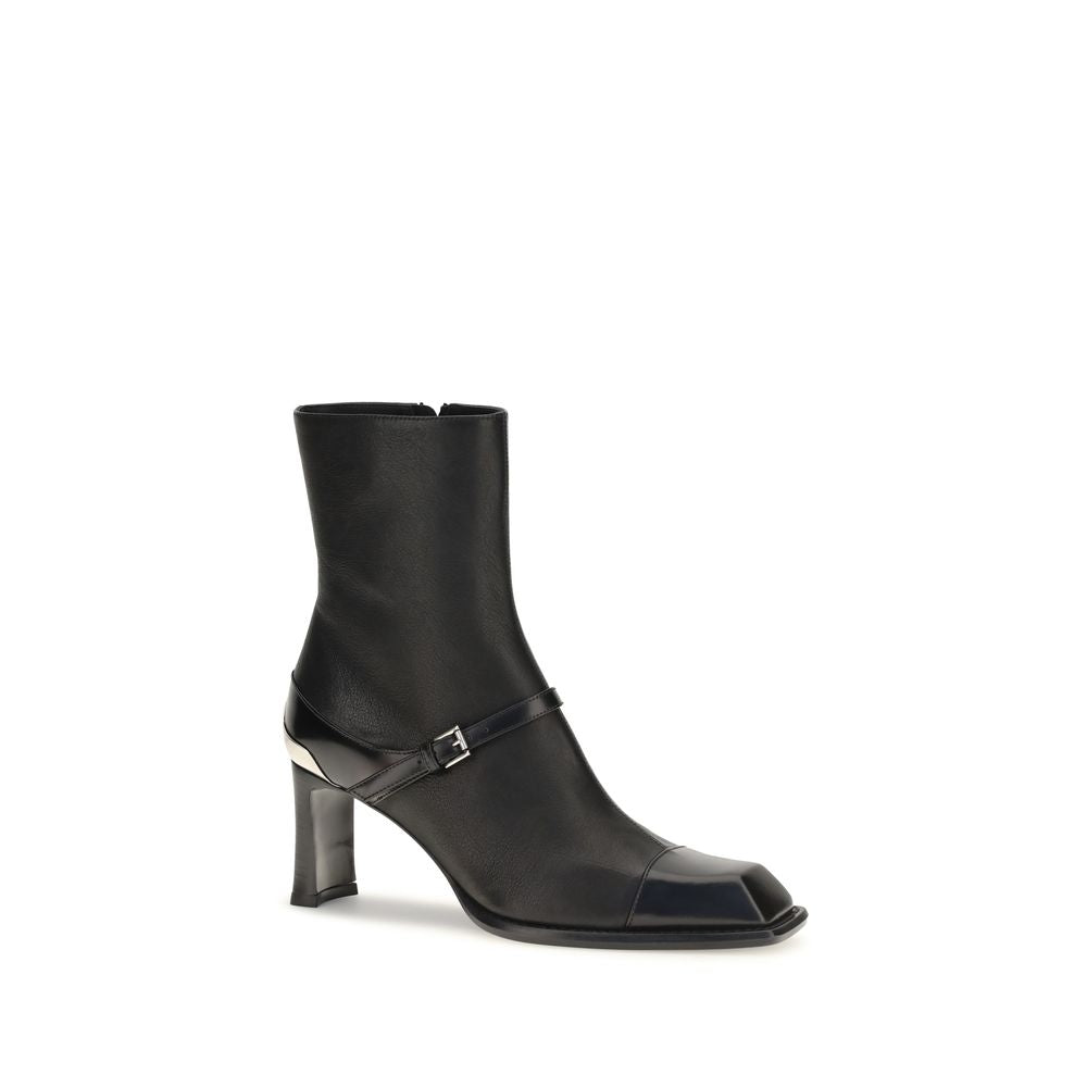 Alexander McQueen Black Lamb Leather Ankle Women's Boots