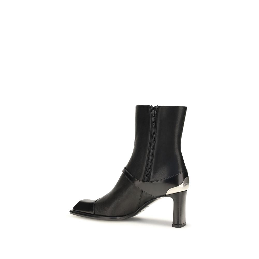 Alexander McQueen Black Lamb Leather Ankle Women's Boots