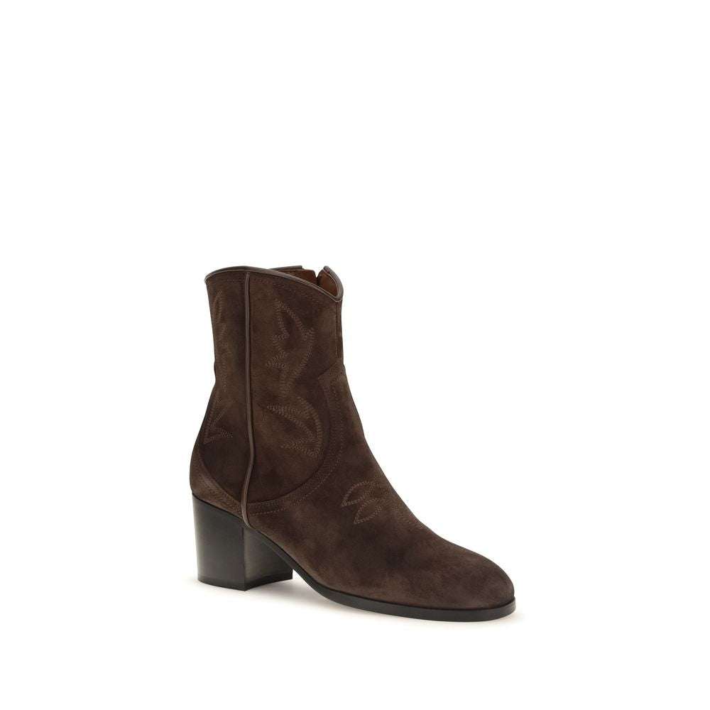 Valentino Garavani Brown Suede Leather Ankle Women's Boots