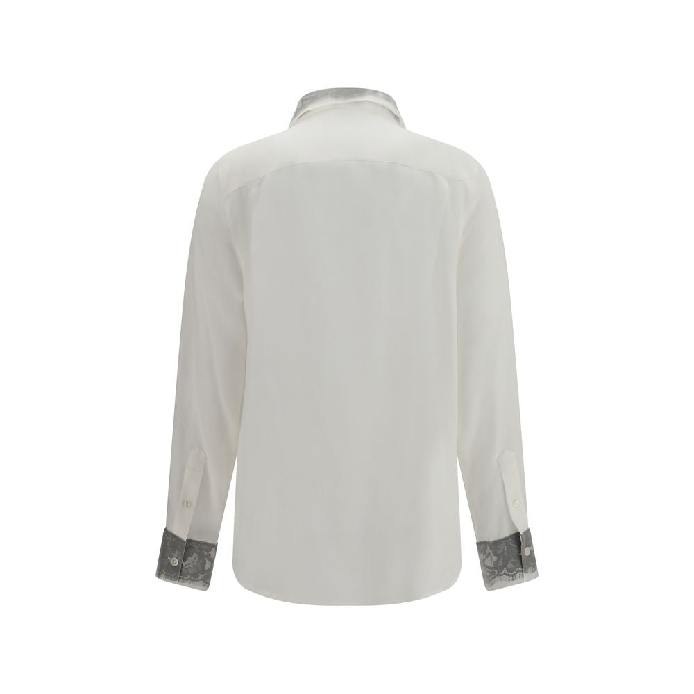 Alexander McQueen White Silk Dress Women's Shirt