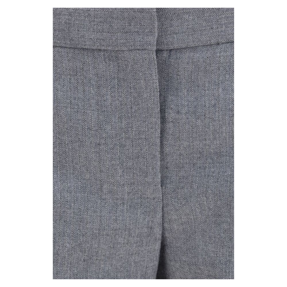 Alexander McQueen Gray Wool Oves Aries Casual Women's Pants