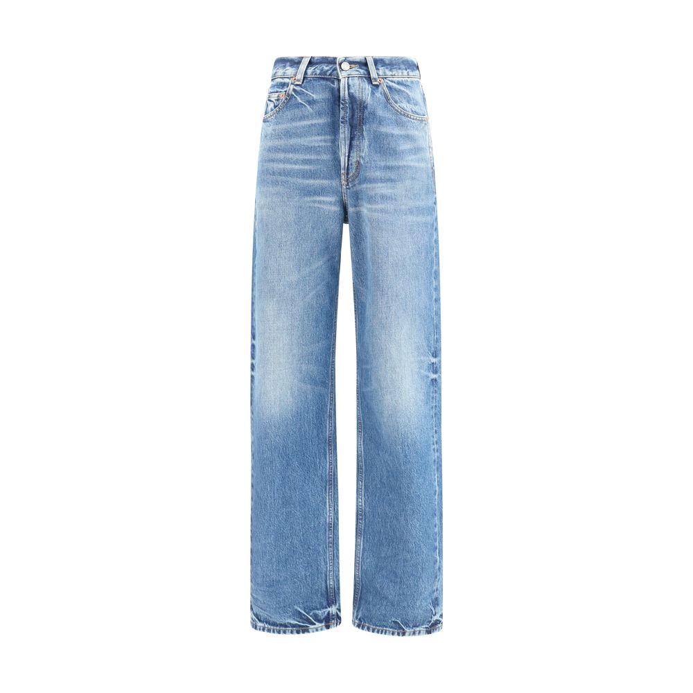 Saint Laurent Blue Cotton Relaxed Fit Women's Jeans