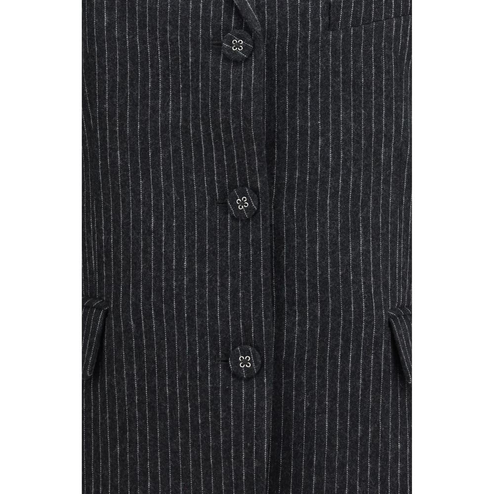 Ganni Gray Wool Oves Aries Women's Blazer