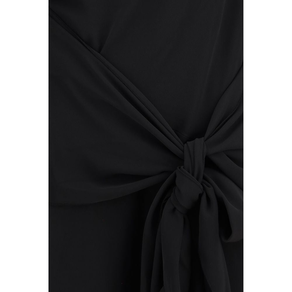 Ganni Black Recycled Polyester Cocktail Women's Dress
