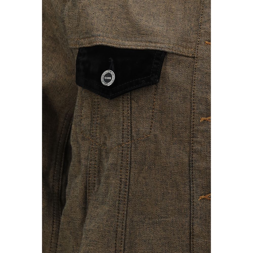 Ganni Brown Cotton Denim Women's Jacket