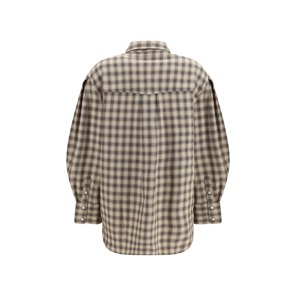 Ganni Beige Cotton Dress Women's Shirt