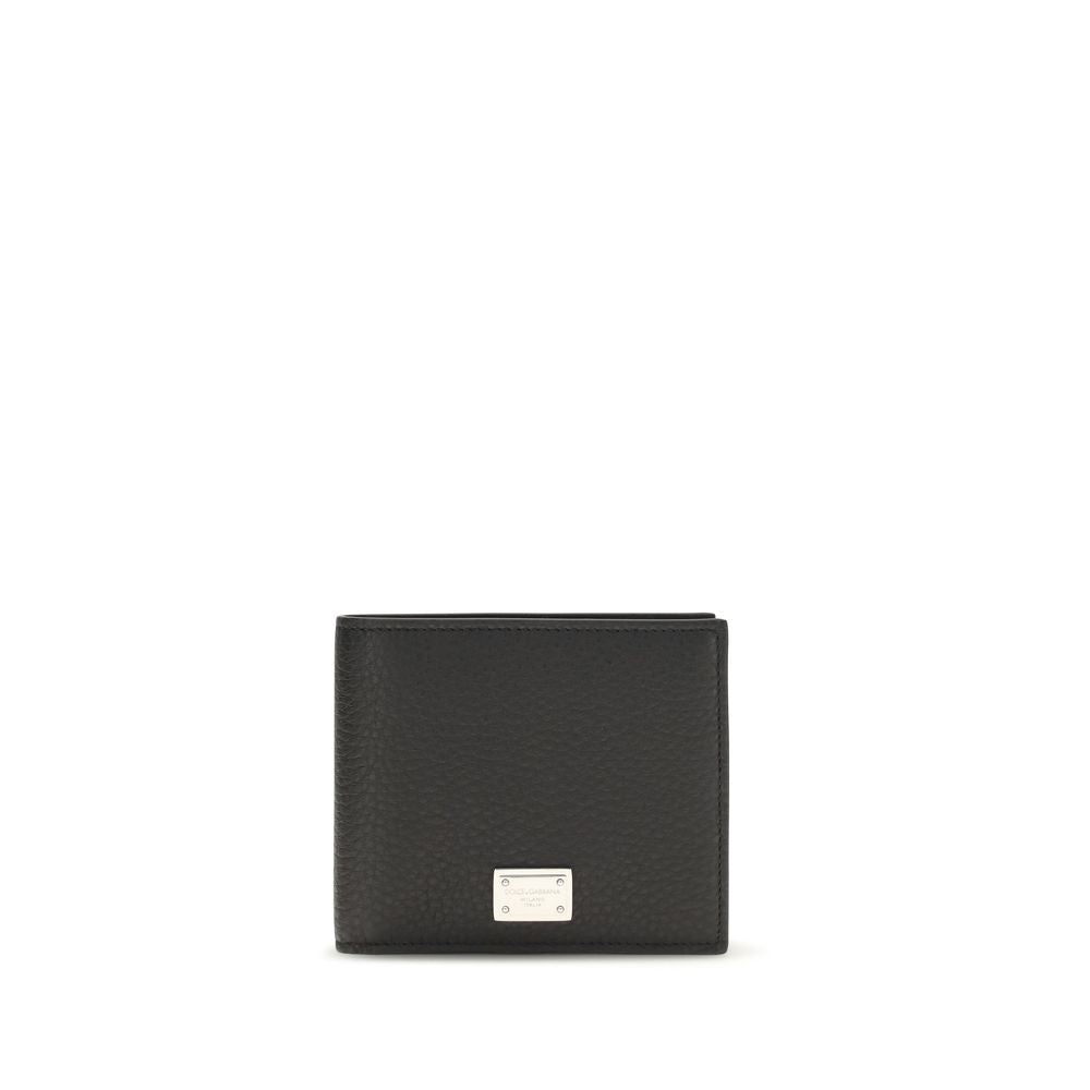 Dolce & Gabbana Black Calf Leather Bos Taurus Men's Wallet