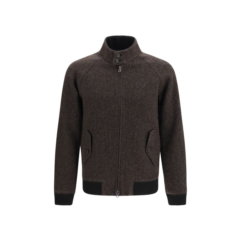 Baracuta Brown Viscose Biker Men's Jacket