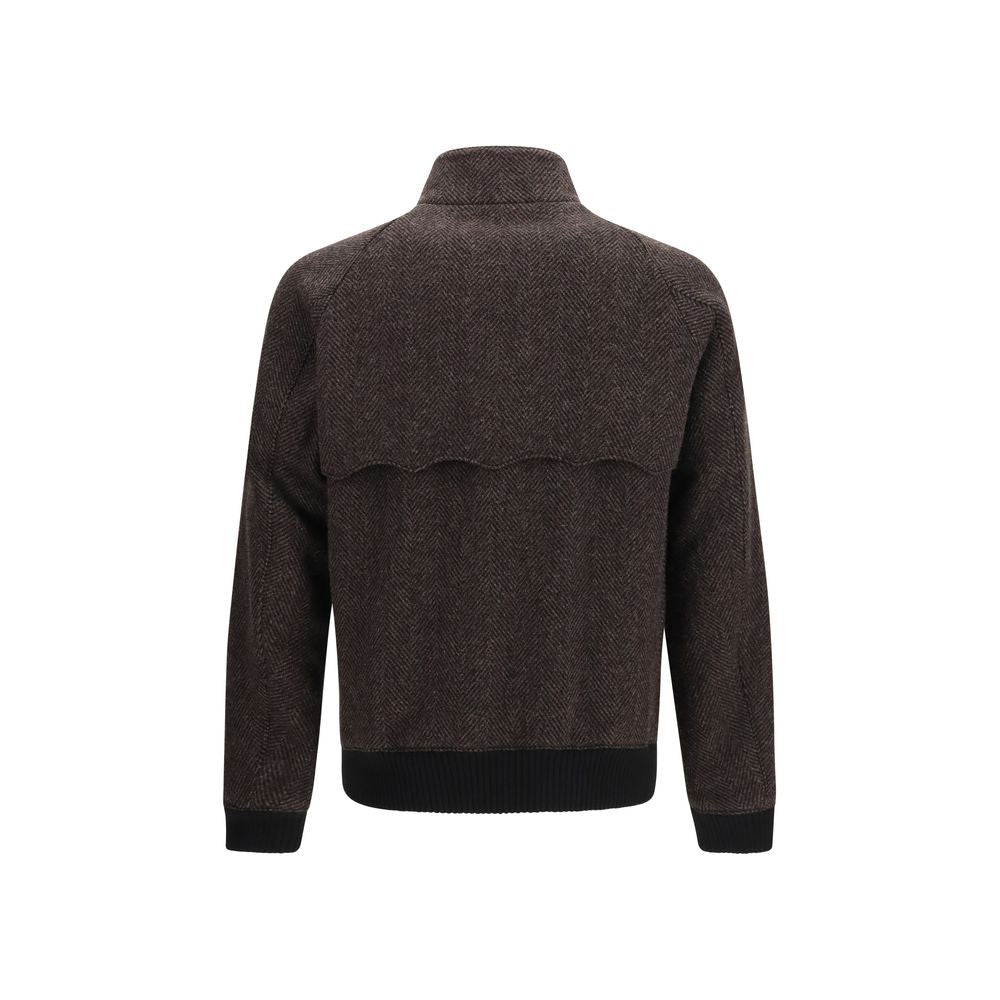 Baracuta Brown Viscose Biker Men's Jacket