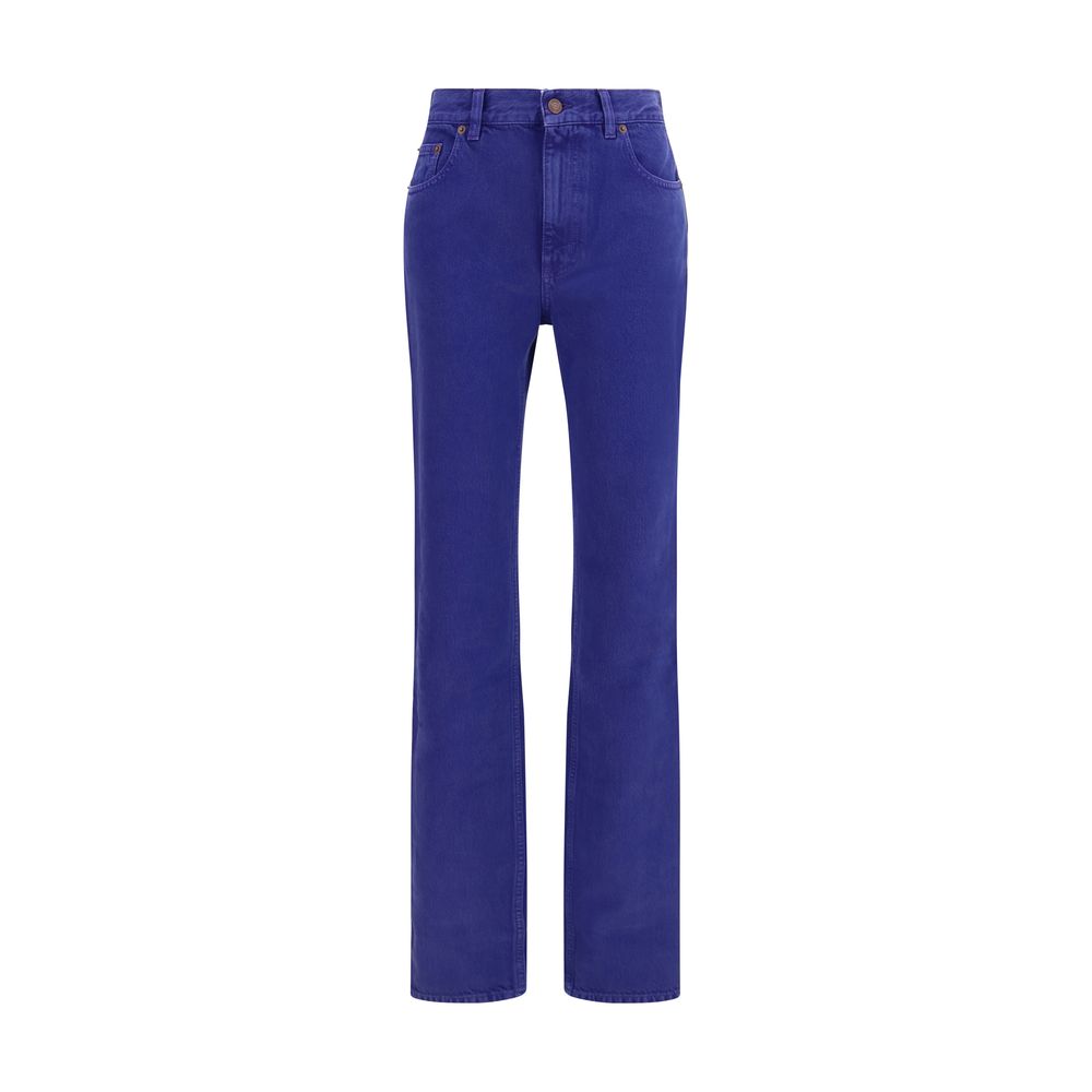 Chloé Blue Cotton Straight-Leg Women's Jeans