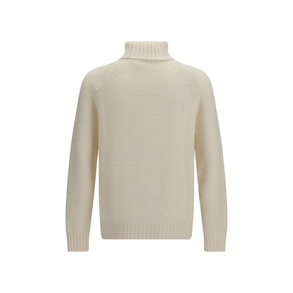Umit Benan White Cashmere Men's Turtleneck