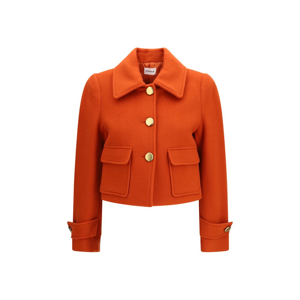 P.A.R.O.S.H. Orange Wool Oves Aries Full-Length Women's Jacket