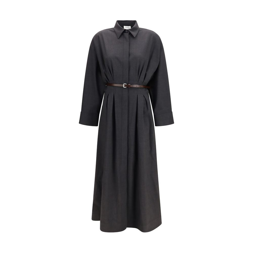 P.A.R.O.S.H. Gray Wool Oves Aries Casual Women's Dress