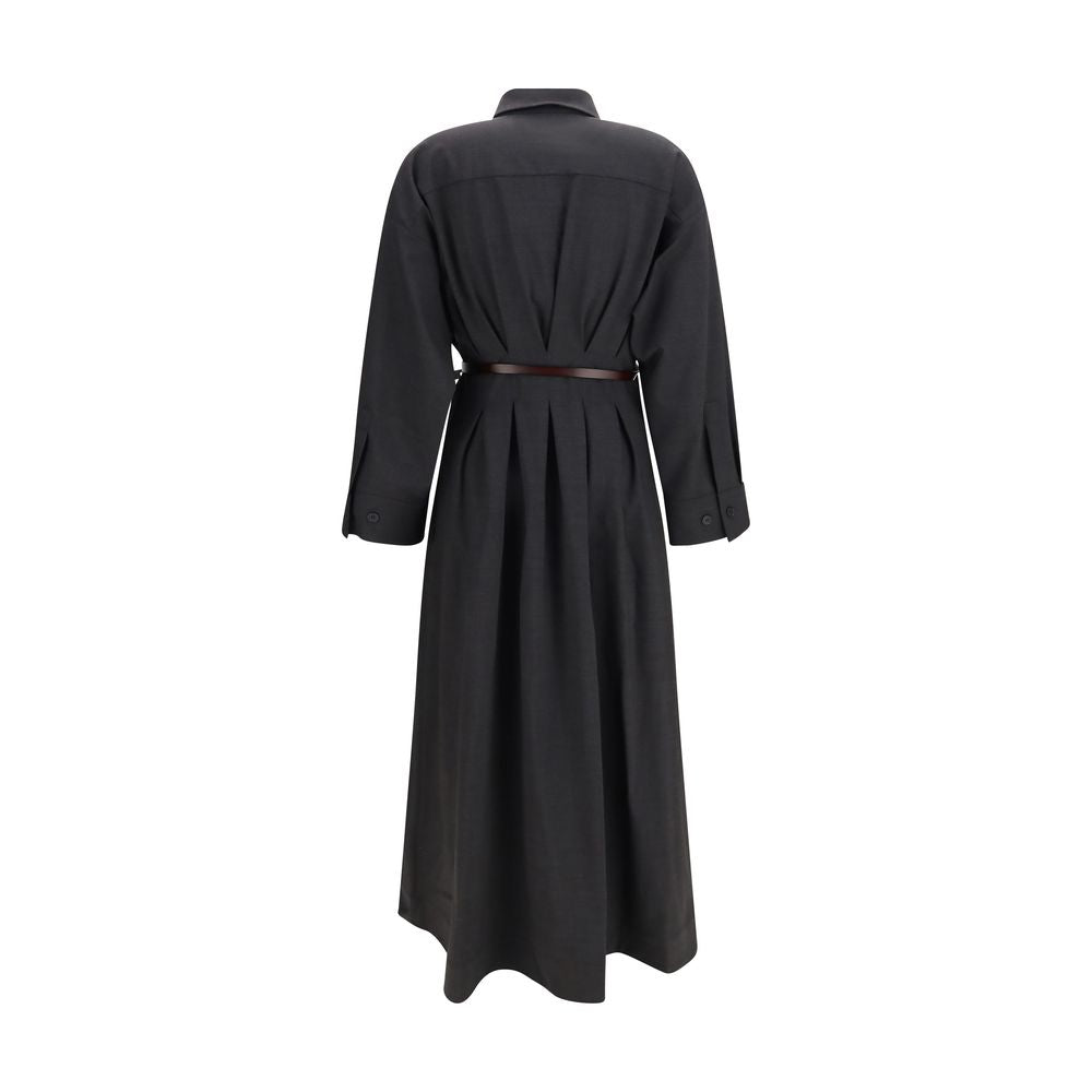 P.A.R.O.S.H. Gray Wool Oves Aries Casual Women's Dress
