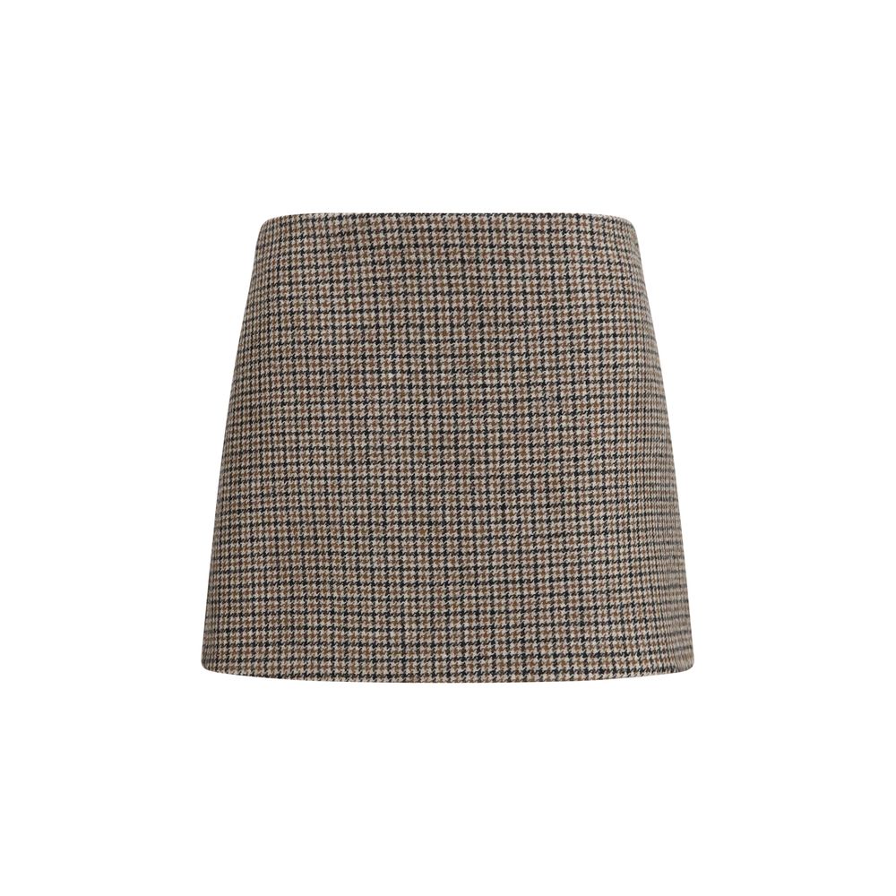 P.A.R.O.S.H. Brown Wool Oves Aries Mini Women's Skirt