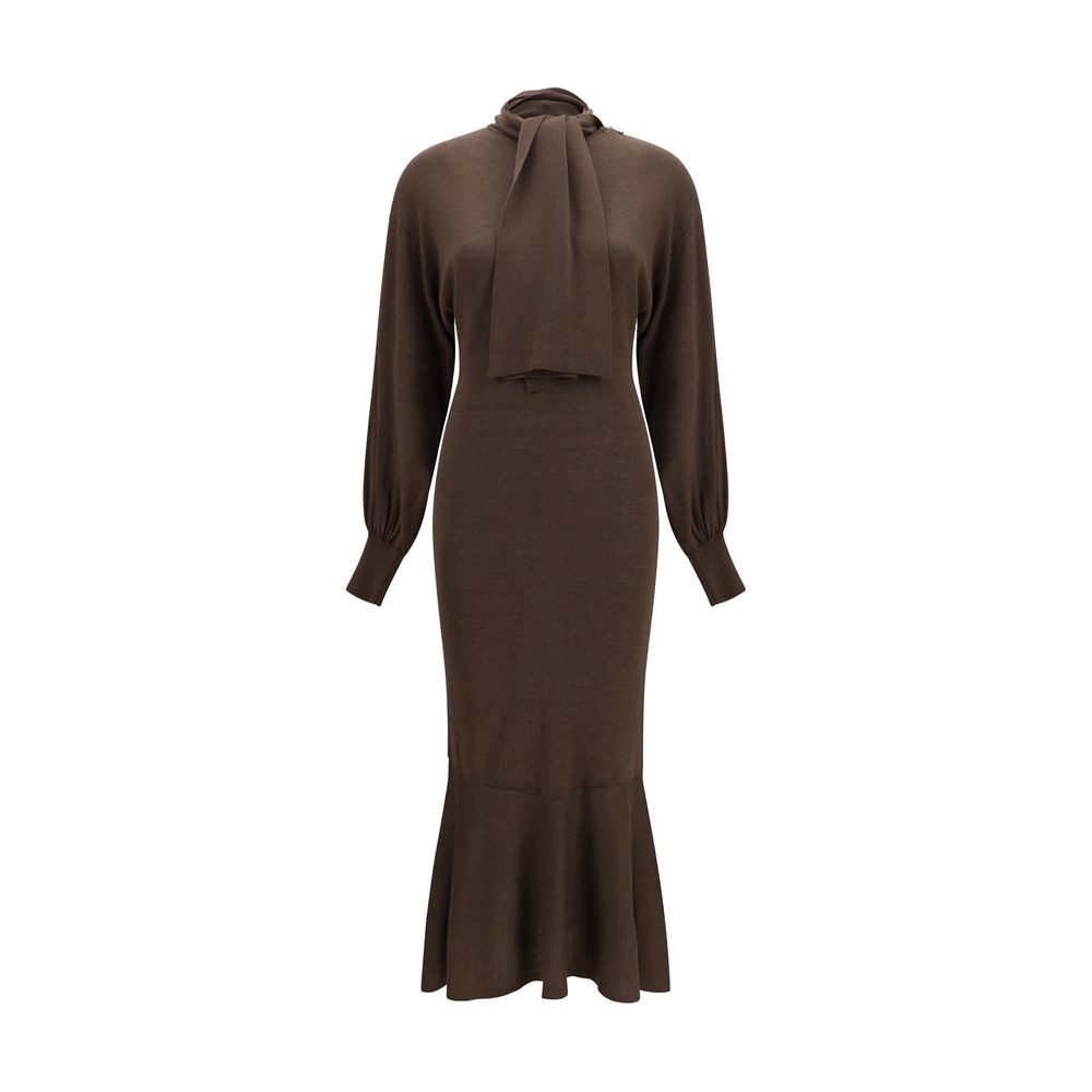 Jacquemus Brown Silk Casual Women's Dress