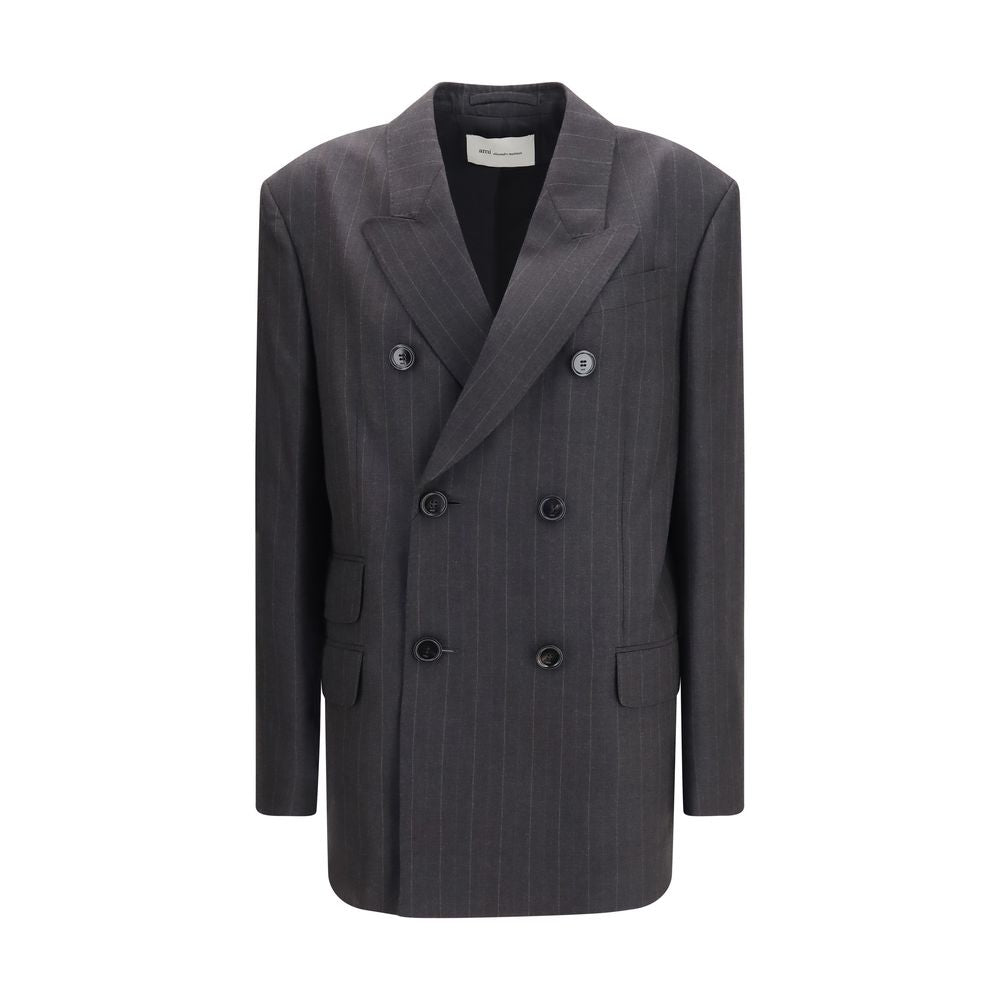 Ami Paris Gray Wool Oves Aries Women's Blazer