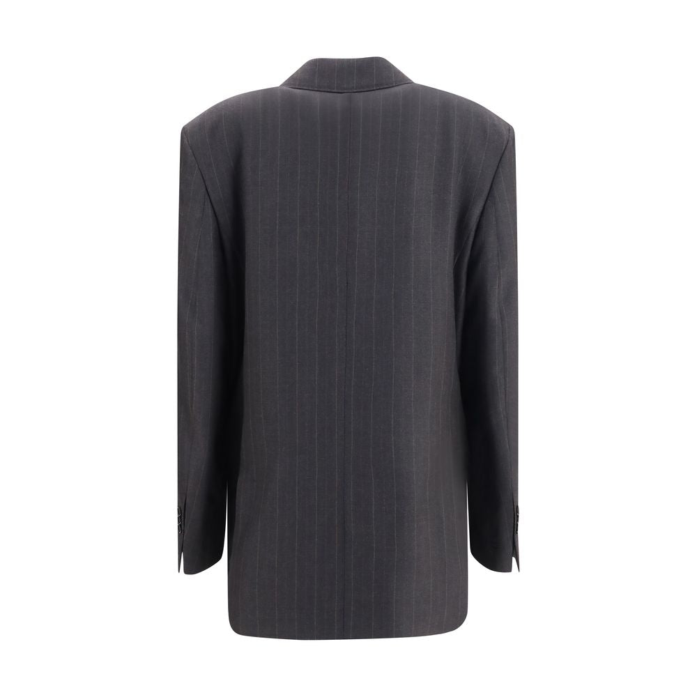 Ami Paris Gray Wool Oves Aries Women's Blazer