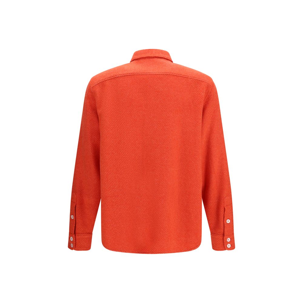 Umit Benan Red Cashmere Men's Shirt