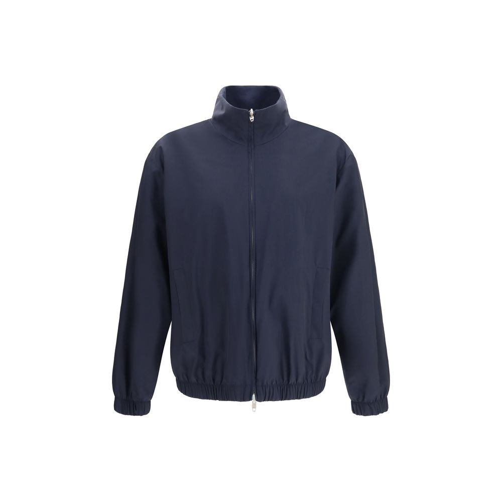 Umit Benan Blue Silk Full-Length Men's Jacket