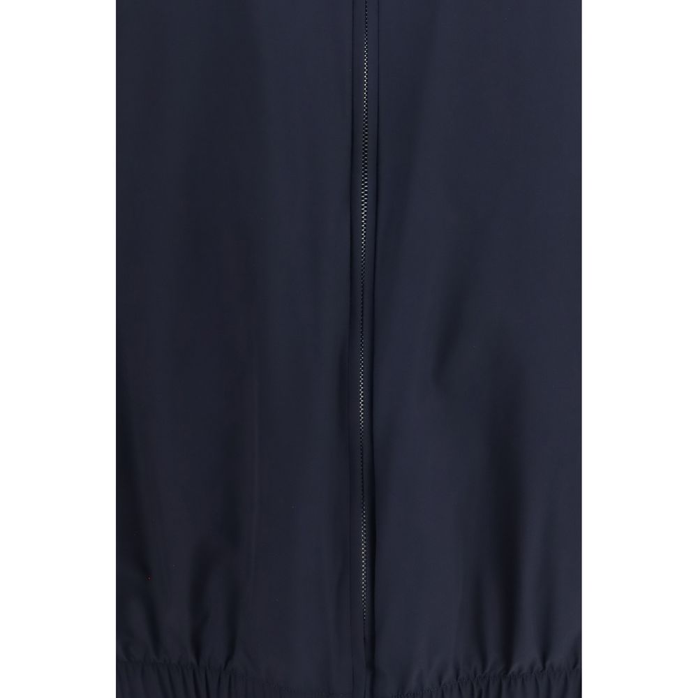Umit Benan Blue Silk Full-Length Men's Jacket