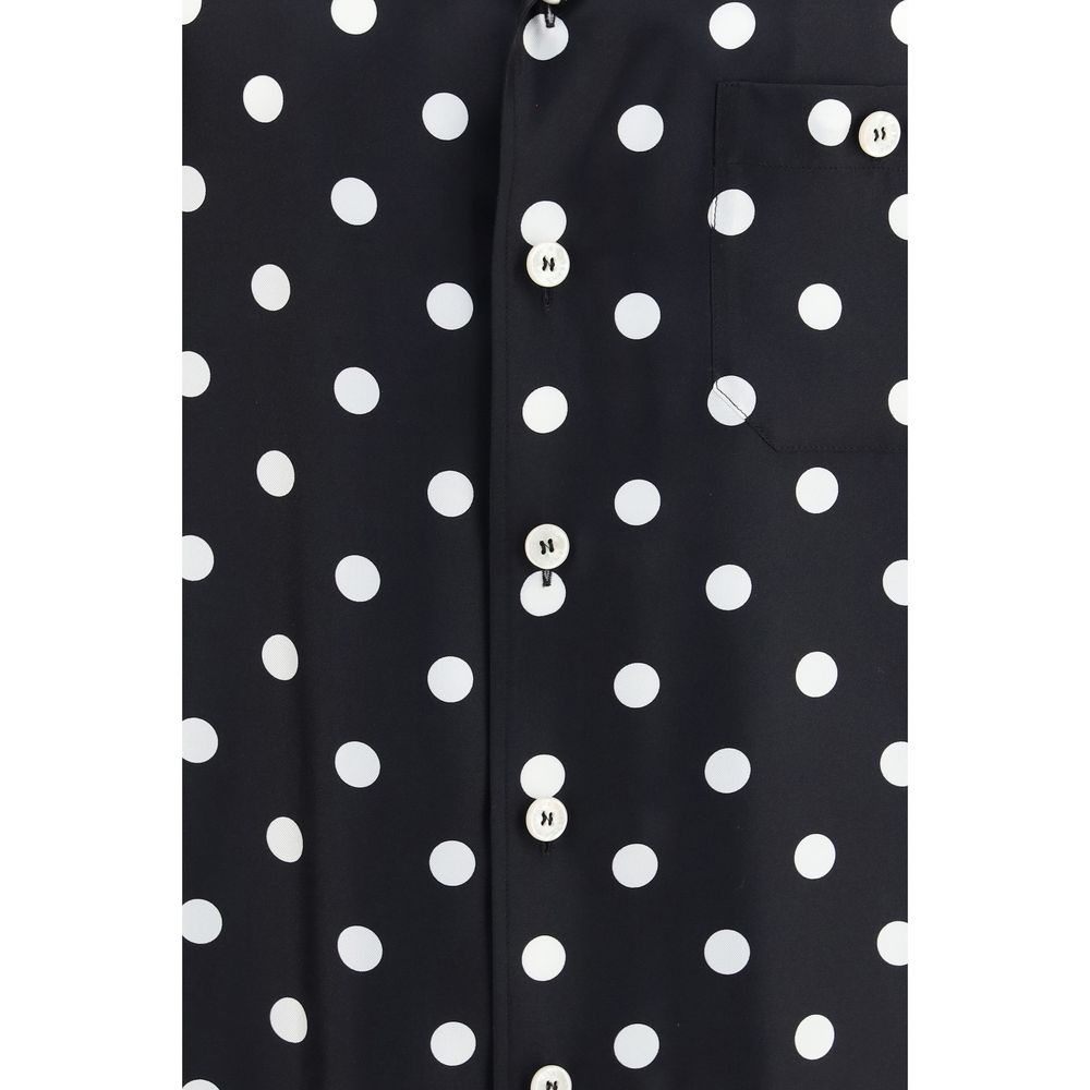 Dolce & Gabbana Black Silk Pattern Men's Shirt