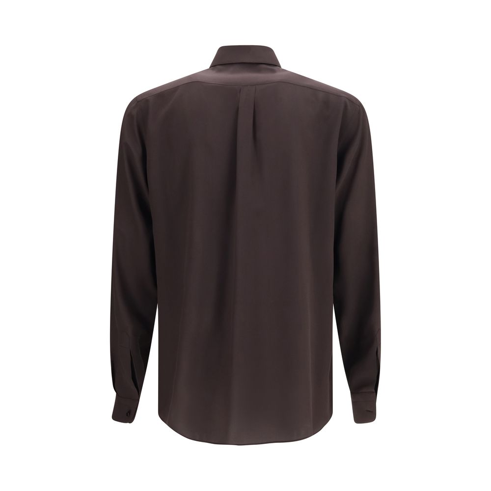 Dolce & Gabbana Brown Silk Men's Shirt
