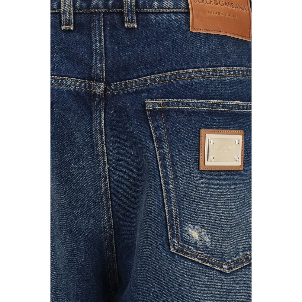 Dolce & Gabbana Blue Cotton Relaxed Fit Men's Jeans