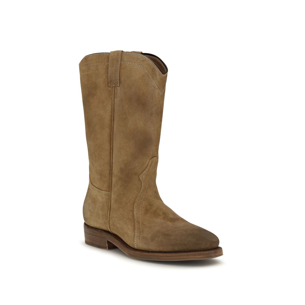 Jil Sander Beige Suede Leather Ankle Women's Boots