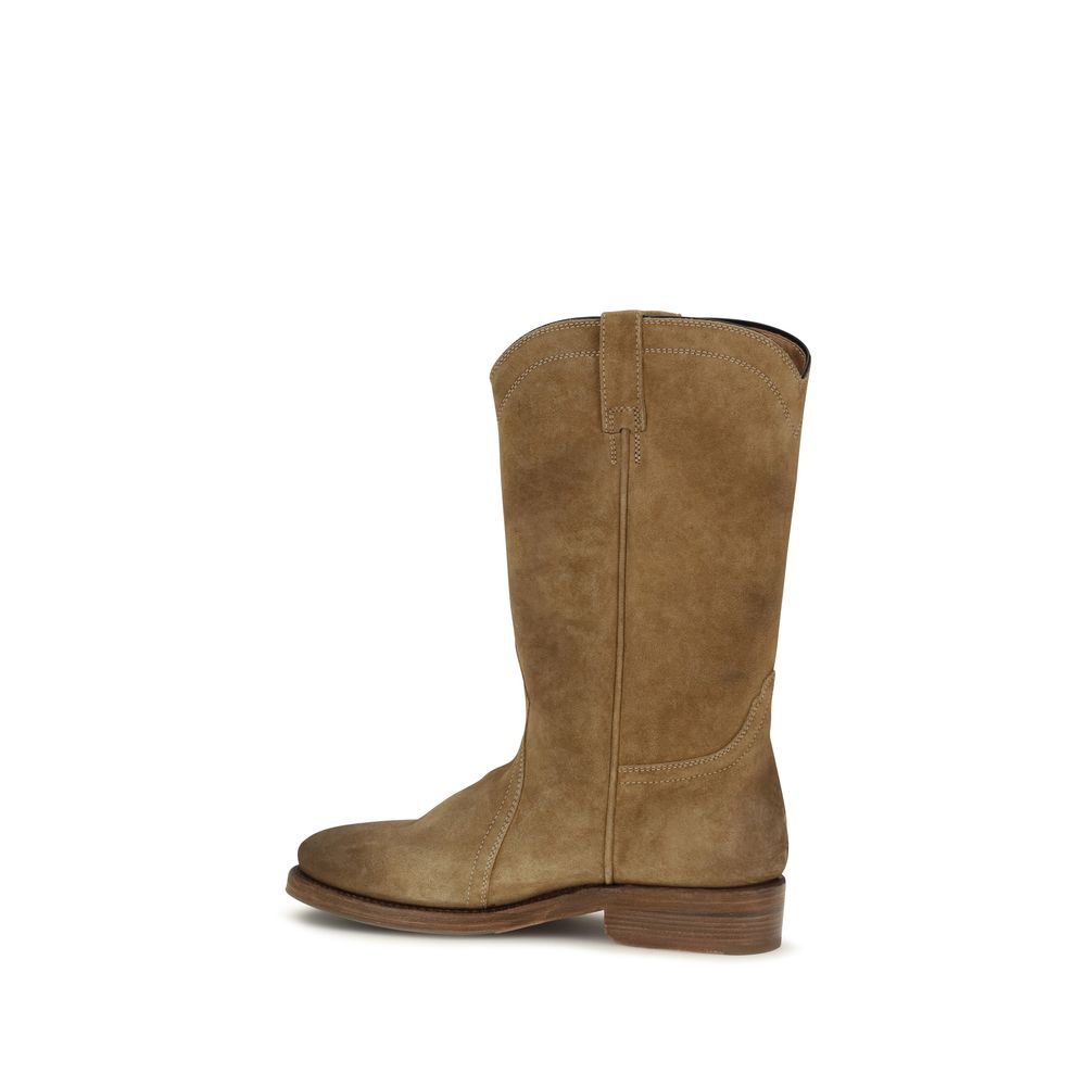 Jil Sander Beige Suede Leather Ankle Women's Boots