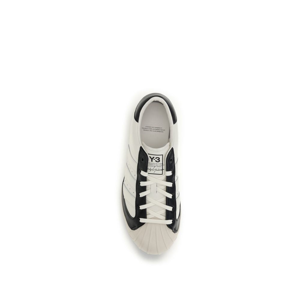 Y-3 White Calf Leather Bos Taurus Low Top Men's Sneakers
