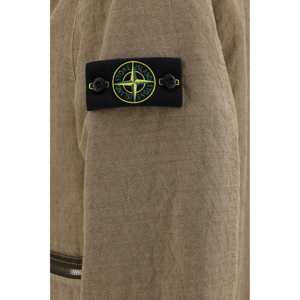 Stone Island Brown Cotton Full-Length Men's Jacket
