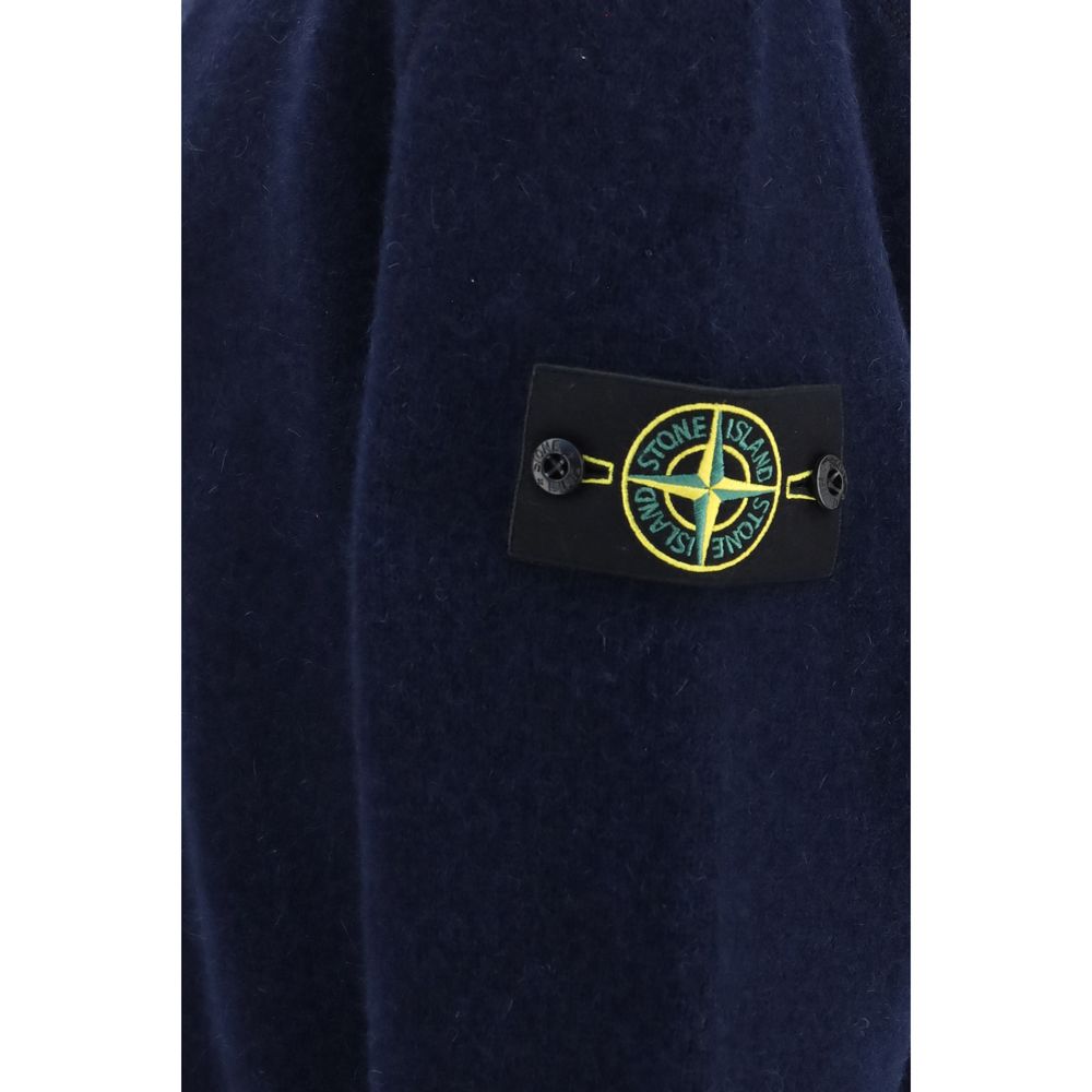 Stone Island Blue Alpaca Vicugna Pacos Men's Cardigan
