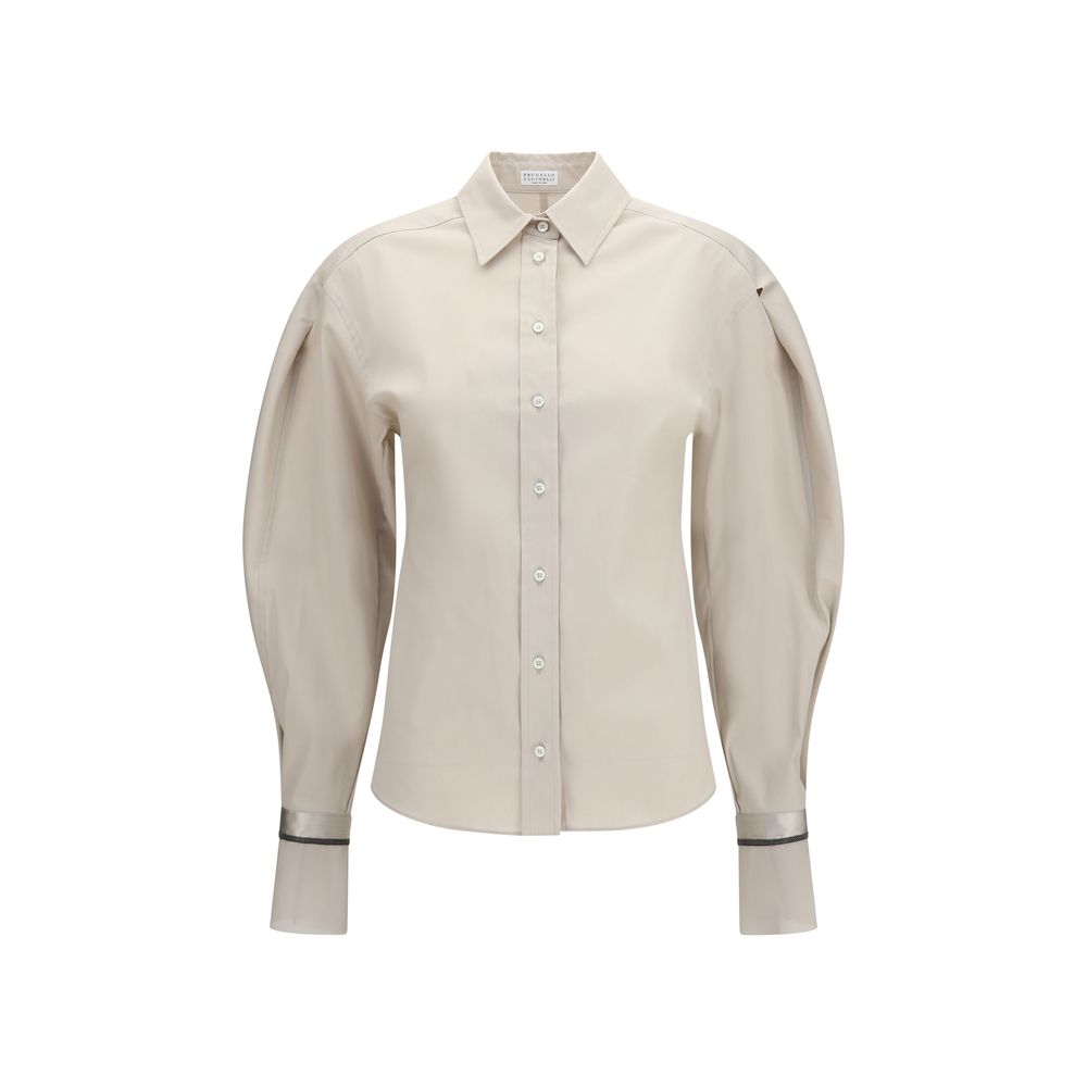 Brunello Cucinelli Beige Cotton Women's Shirt