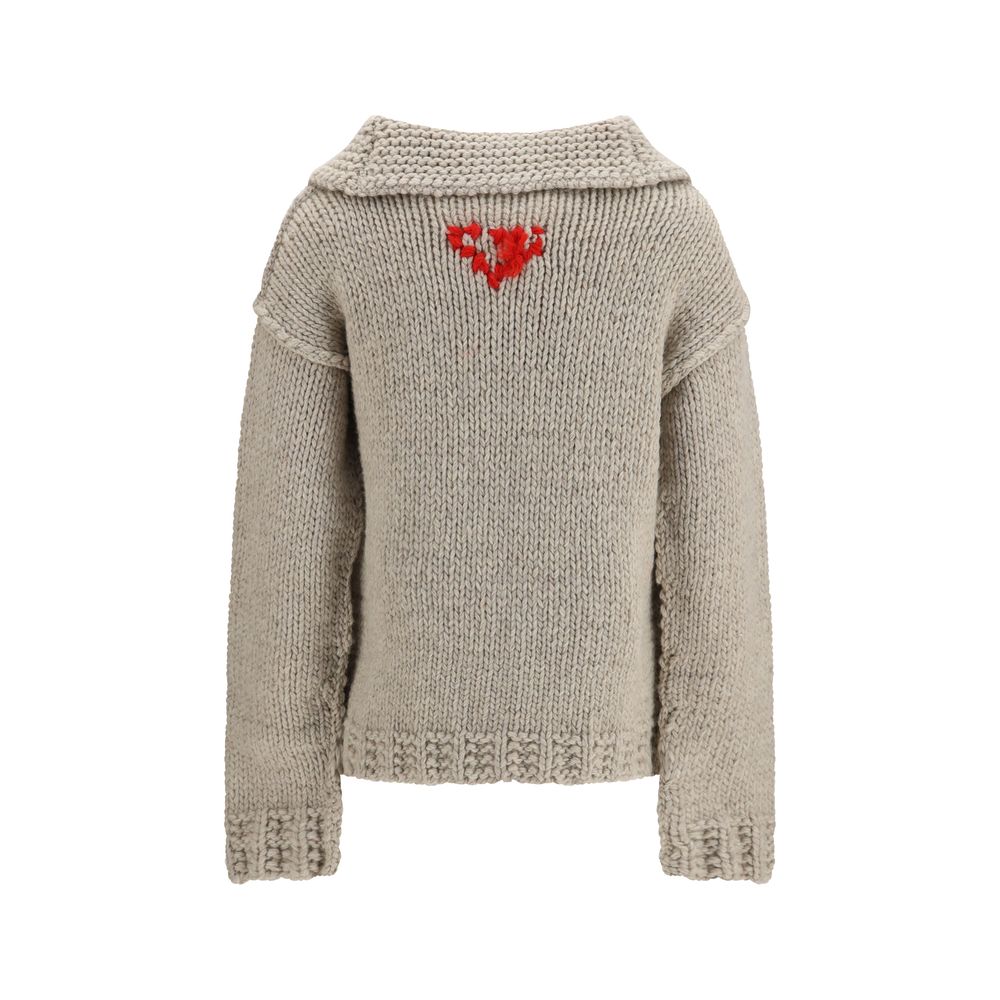 Prada Gray Wool Oves Aries Women's Cardigan
