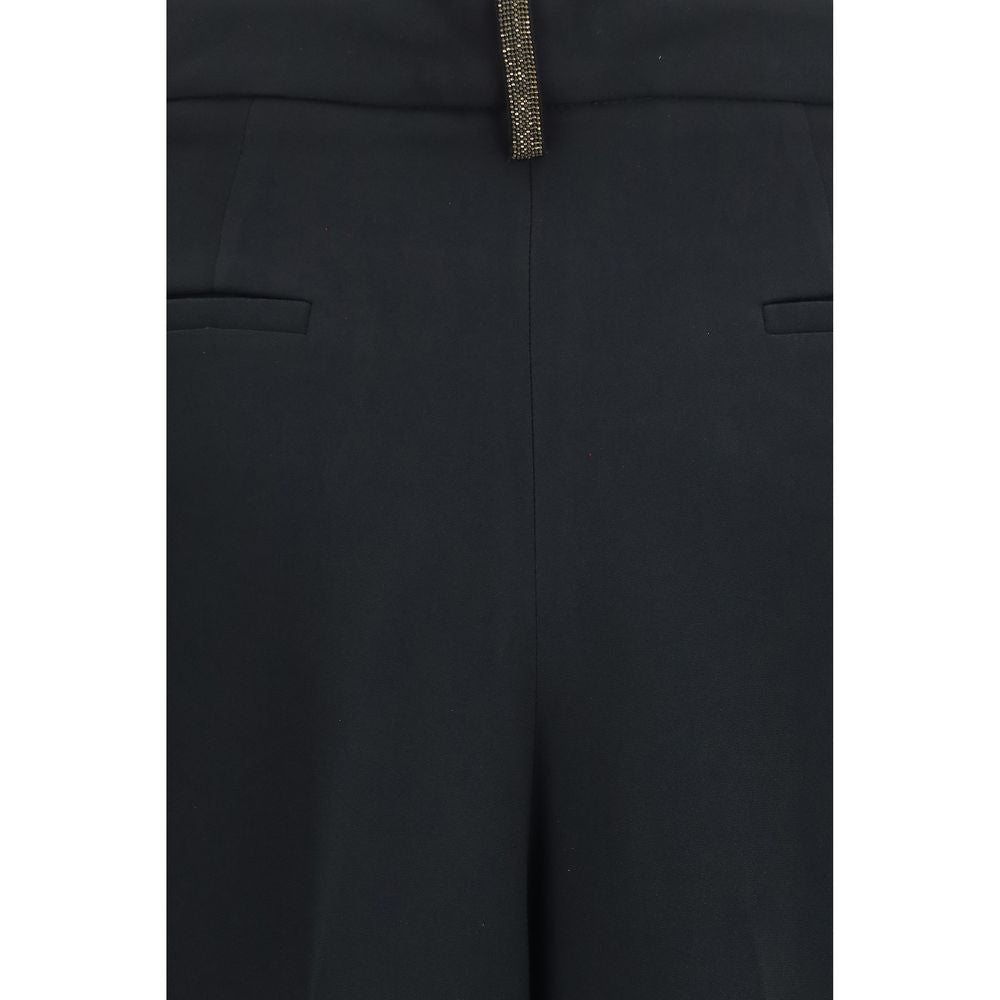 Fabiana Filippi Black Acetate Casual Women's Pants