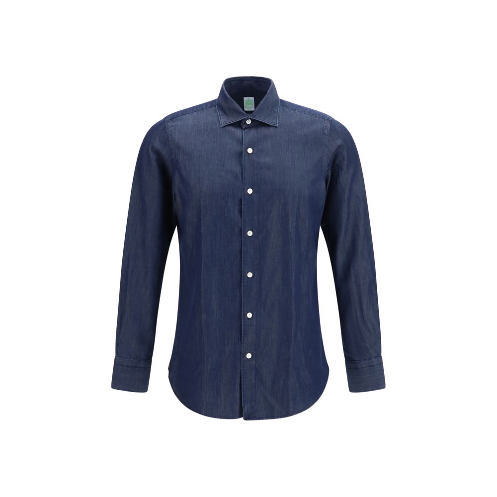 Finamore Blue Denim Men's Shirt