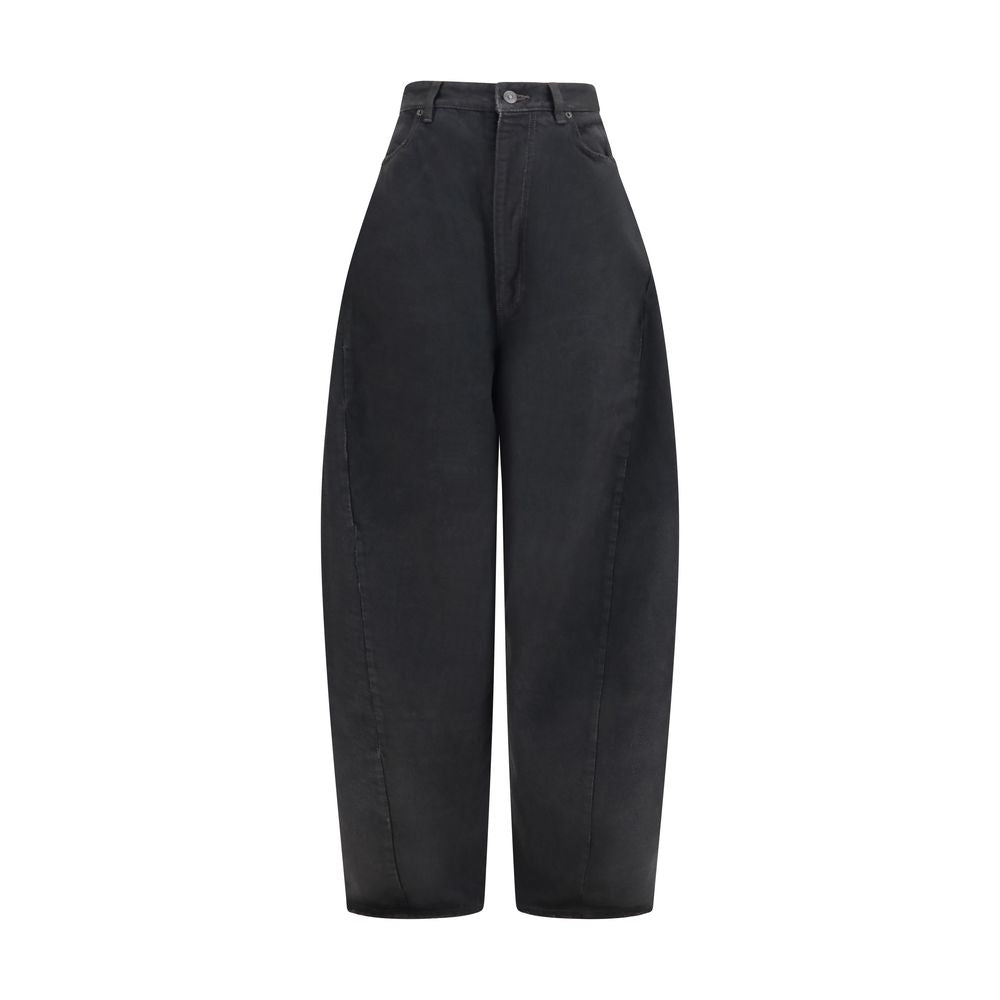 Balenciaga Black Cotton Casual Women's Pants