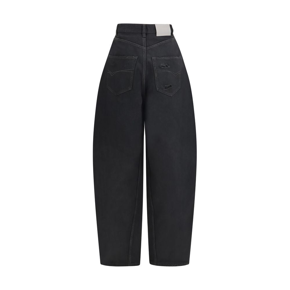 Balenciaga Black Cotton Casual Women's Pants