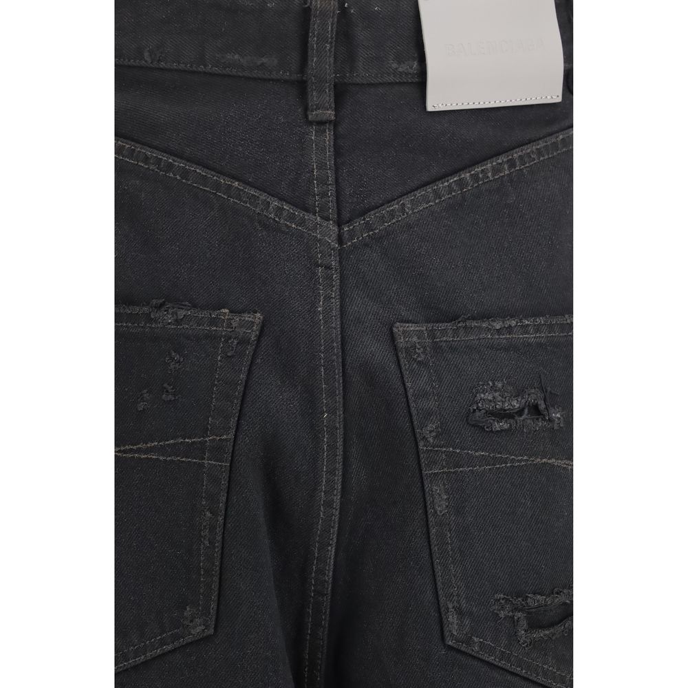 Balenciaga Black Cotton Casual Women's Pants