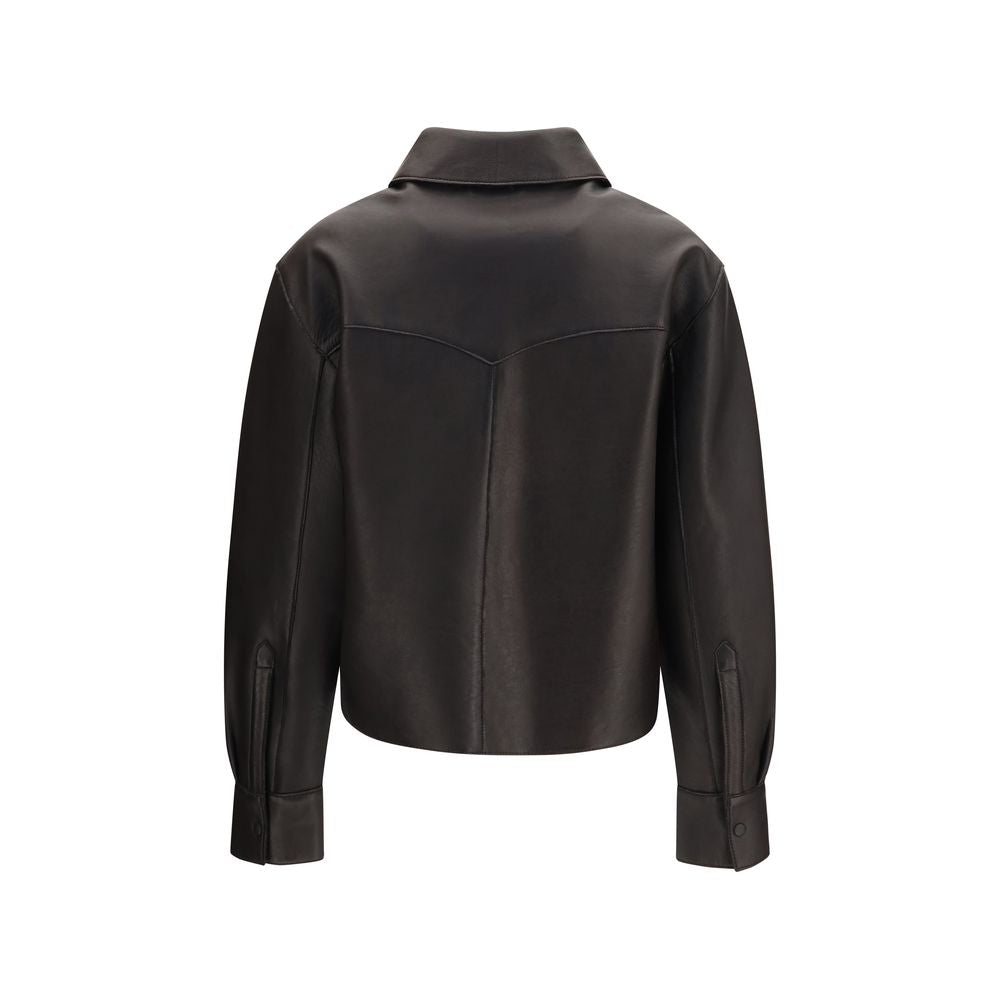 P.A.R.O.S.H. Black Lamb Leather Leather Women's Jacket