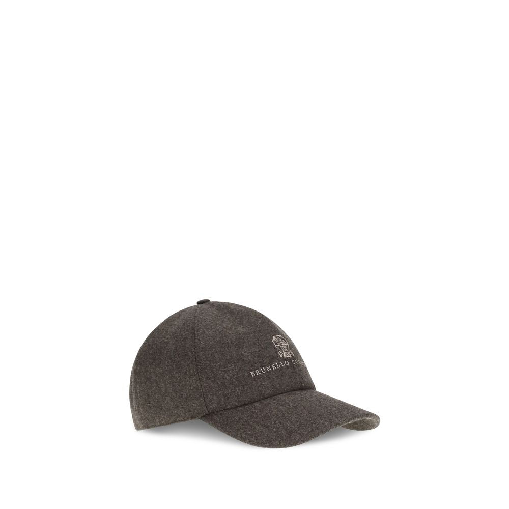 Brunello Cucinelli Brown Wool Oves Aries Cap (Baseball Men's Hat)