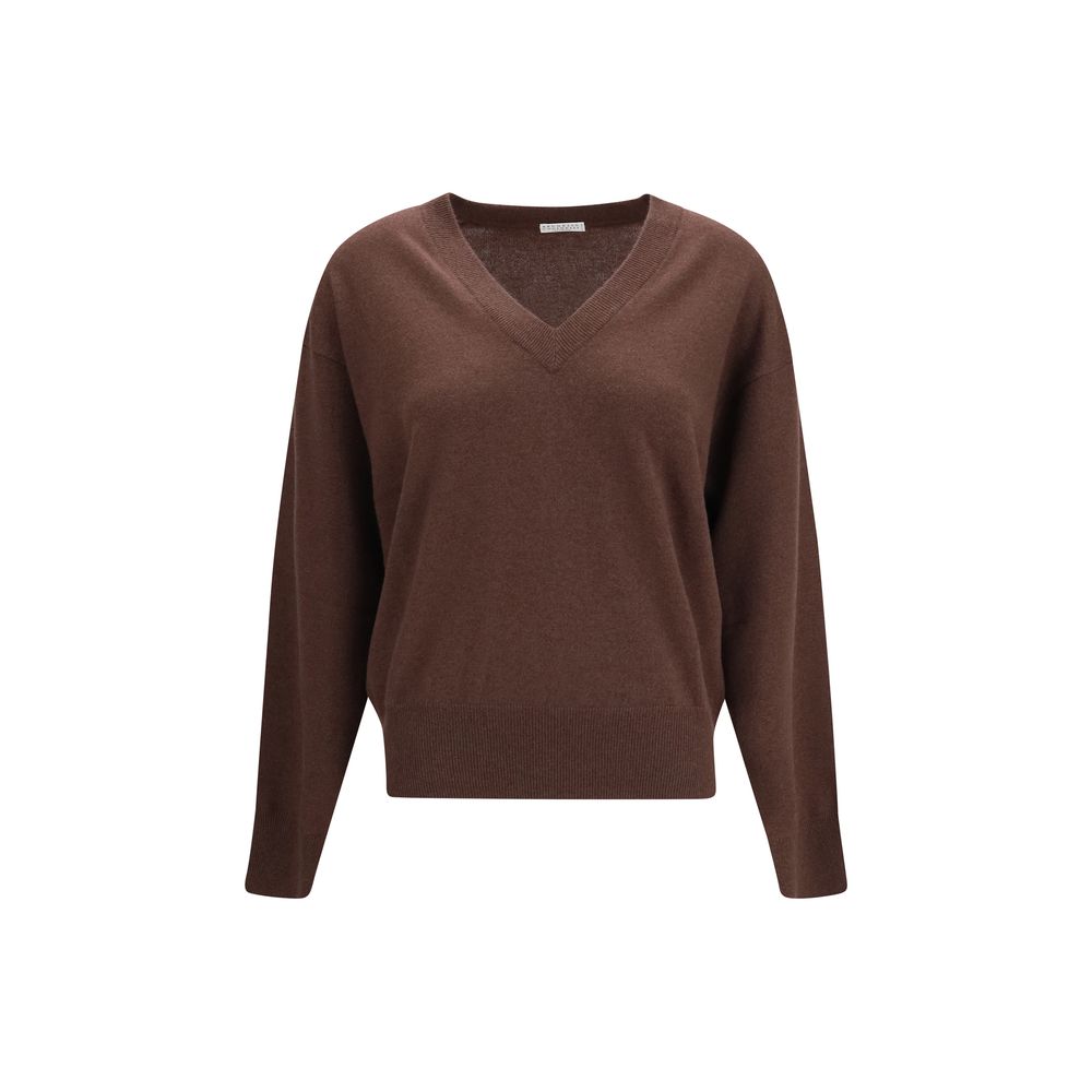 Brunello Cucinelli Brown Cashmere Women's Sweater