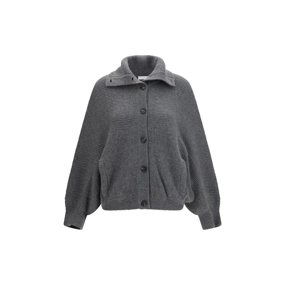 Brunello Cucinelli Gray Cashmere Women's Cardigan